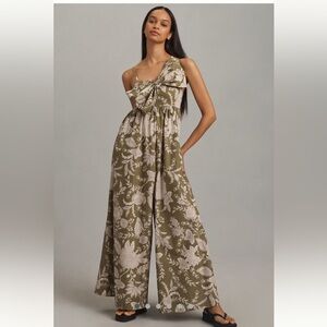 Anthropologie Hutch Poplin Bow Jumpsuit